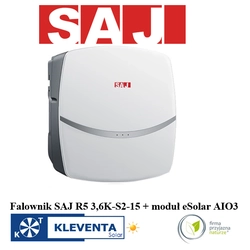 SAJ инвертор R5 3,6K-S2-15, 1-FAZOWY 3,6kW, 2 MPPT + eSolar универсален комуникационен модул AIO3 (WIFI+ETHERNET+BLUETOOTH)