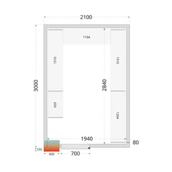 Saldēšanas telpa pabeigta 2100 x 3000 x 2200 mm CRPF2130