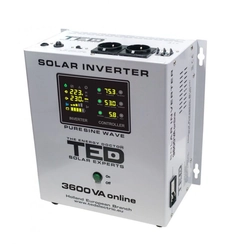 Saules invertors no 48V līdz 230V 3600VA/2400W MPPT sinusoidālais vilnis TED000309