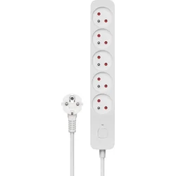 Savio surge protection power strip 5 sockets 5 m white (SAVLZ-10)