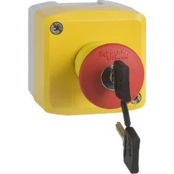 Schneider Electric Cassette with mushroom push button O40 unlocked with key 1Z+2R XALK188G