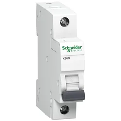 Schneider Electric har angivet 1P B 16A 6kA AC K60N A9K01116