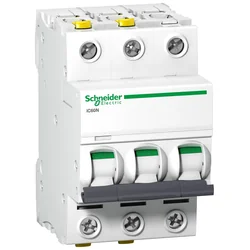 Schneider Electric har angivet 3P B 16A 6kA AC iC60N‑B16‑3 A9F03316