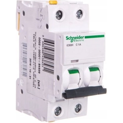 Schneider Electric har valt 2P C 1A 10kA AC iC60H-C1-2 (A9F07201)