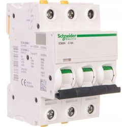 Schneider Electric har valt 3P C 6A 10kA AC iC60H-C6-3 (A9F07306)