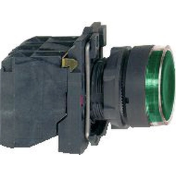 Schneider Electric kontrollknapp 22mm grön 1Z 1R med fjäderretur med bakgrundsbelysning (XB5AW33B5)