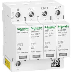 Schneider Electric Ogranicznik przepięć iPRD1 12.5R-T12-3N 3+1-biegunowy T1+T2 B+C 12,5kA ze stykiem A9L16482