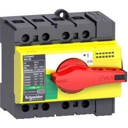 Schneider Interruptor seccionador 3P 63A palanca amarilla-roja INS63 (28919)