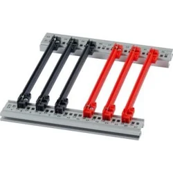 SCHROFF Accessoires voor SCHROFF-geleiderails, PC, 160 mm, sleufbreedte 2 mm, rood, 10 stuks