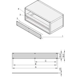 SCHROFF Panel przedni SCHROFF 1 HE, 84 HE, montaż na szynie poziomej, 2,5 mm, al, anodowany z przodu, przewodzący z tyłu