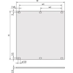 SCHROFF SCHROFF frontpaneel, niet afgeschermd, 4 HU, 84 HU, 2,5 mm, al, voorkant geanodiseerd, achterkant geleidend