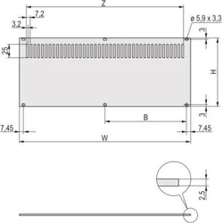 SCHROFF SCHROFF zadní panel, perforovaný, nestíněný, pro RatiopacPRO a PropacPRO, 3 HU, 84 HP