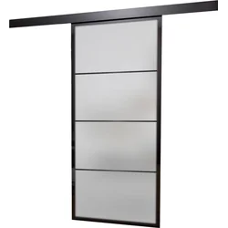 SCHUIFDEUREN 750X2100 ALUMINIUM ZWART SATIJN (4 POLA)