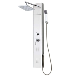 SCHÜTTE TAHITI shower panel with single-lever mixer, steel