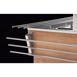 SCOSQX8+ Shelf made of profiles, stainless for SQ display cabinets, side