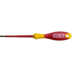 SCREWDRIVE, INSULATED SCREWDRIVE 1000V FOR ELECTRICIANS, FLAT 3.5x100