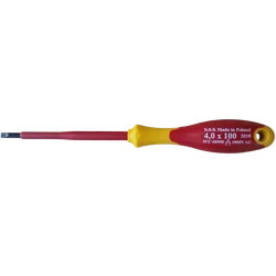 SCREWDRIVE, INSULATED SCREWDRIVE 1000V FOR ELECTRICIANS, FLAT 4.0 x 100