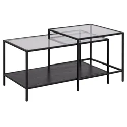 Seaford coffee table set with glass tops