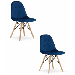 Sedia DUMO - velluto blu navy x 2