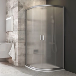 Semicircular shower cabin Ravak Blix, BLCP4-90, satin+glass Grape