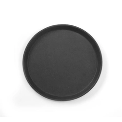 Serving tray, black, diameter 500 mm