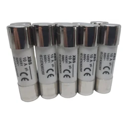 Set 10 fuses 14x51 10A cylindrical ceramic fuses 500V AC gG