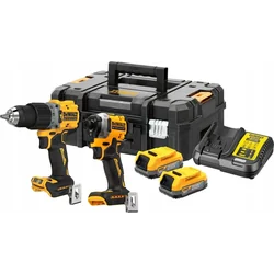 Set di utensili elettrici Dewalt 18v xr dcd800 dcf850 2x1.7ah powerstack