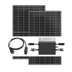 Set per piccola centrale elettrica - 2 x modulo fotovoltaico e 1 x inverter 600W