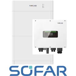 Set: SOFAR Hybrid-Wechselrichter HYD10KTL-3PH, Sofar Energiespeicher 10kWh BTS E10-DS5