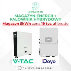 Set Solare Inverter 5KW DEYE + Accumulo Energia V-TAC 5kWh