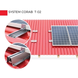 Set staffe per modulo solare CORAB per tetto spiovente, lamiera ondulata/trapezoidale T-024