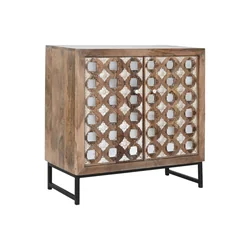 Sideboard Home ESPRIT Καφέ Μαύρο Ασημί 80 x 38 x 80 cm