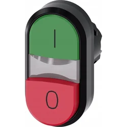 Siemens Bouton double 22mm rond plastique vert et rouge o Boutons plats / hauts 3SU1000-3BB42-0AK0