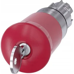 Siemens Emergency mushroom button 22mm round shiny metal red 40mm with lock SSG10 3SU1050-1HR20-0AA0