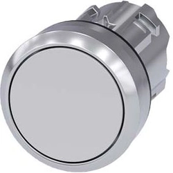 Siemens Knappdrivning 22mm vit med fjäderretur metall IP69k Sirius ACT (3SU1050-0AB60-0AA0)