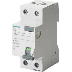 Siemens maradékáram megszakító RCCB 2P 40A 0,03A Típus AC pólus N bal 5SV4314-0KL