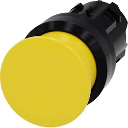 Siemens Mushroom button 22mm round, yellow plastic 30mm with spring return 3SU1000-1AD30-0AA0
