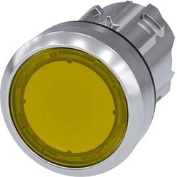 Siemens pogu piedziņa 22mm dzeltena ar fona apgaismojumu, metāls ar atsperi IP69k Sirius ACT (3SU1051-0AB30-0AA0)