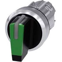 Siemens Switch drive 3 positional I-O-II 22mm grön med bakgrundsbelysning utan självretur (3SU1052-2BL40-0AA0)