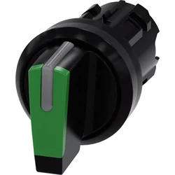 Siemens Switch met backlight optie 22mm rond kunststof zwart/groen kr pen 3 horizontaal