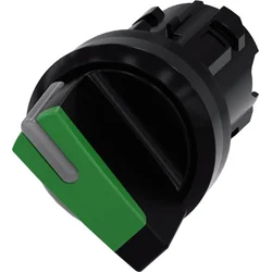 Siemens Switch с опция за подсветка 22mm кръгла пластмасова черна/зелена kr писалка 2 pos o-i 3SU1002-2BF40-0AA0