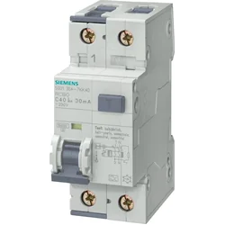 Siemens Wyłącznik kombinowany RCBO tüüpA 30mA 10kA 1+N C16A 5SU1354-7KK16