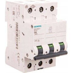 Siemens Wyłącznik nadprądowy 3P C 63A 6kA CA/CC (5SL6363-7)