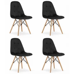 Silla DUMO - terciopelo negro x 4