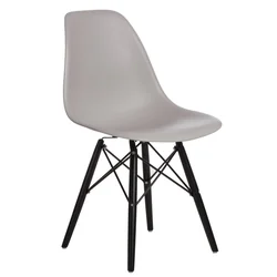 Silla P016W PP gris claro/negro