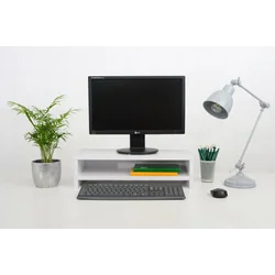 Simple white monitor stand