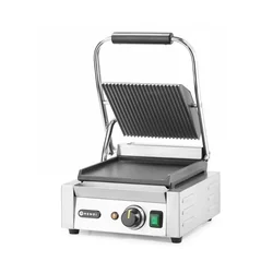 Single contact grill, HENDI, grooved top, smooth bottom, 230V/1800W, 310x400x(H)510mm