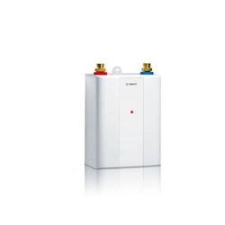 Single-phase flow water heater, electronically controlled by Bosch Tronic TR4000 6 ET of power 6,0 kW 230 V under the washbasin.