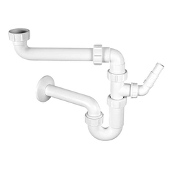 Siphon de lavabo avec raccordement à un lave-linge ou lave-vaisselle Mcalpine HC4PF-32SPSW