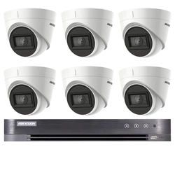 Sistema de vigilancia 6 Cámaras Hikvision 8MP, 4in1, lente 2.8mm, IR 60m, DVR 8 canales 4K, 8MP